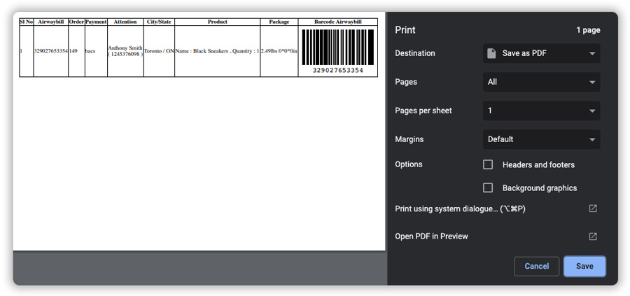 print-purolator-manifest