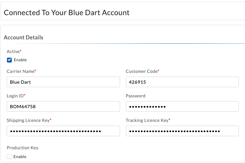 set up blue dart account