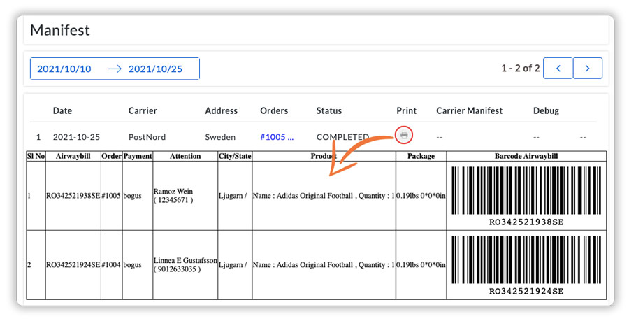 Bedrift I navnet Tåre PostNord WooCommerce Shipping Plugin with Print Label