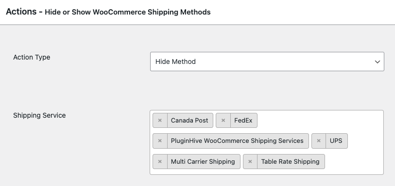 Hide pluginhive shipping methods