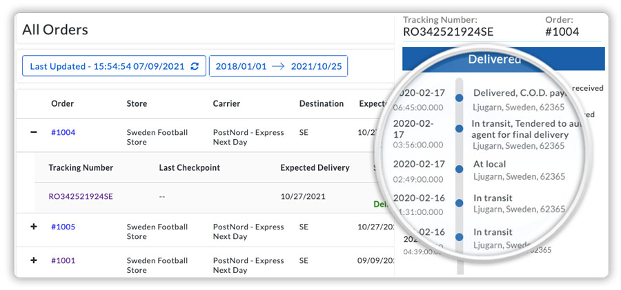 PostNord-tracking-dashboard