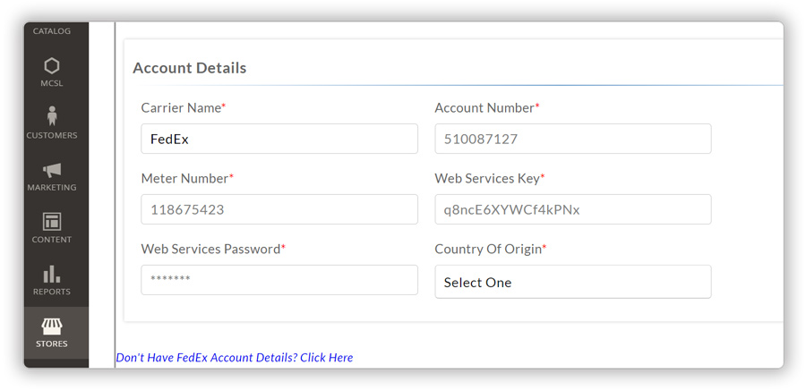 Account details