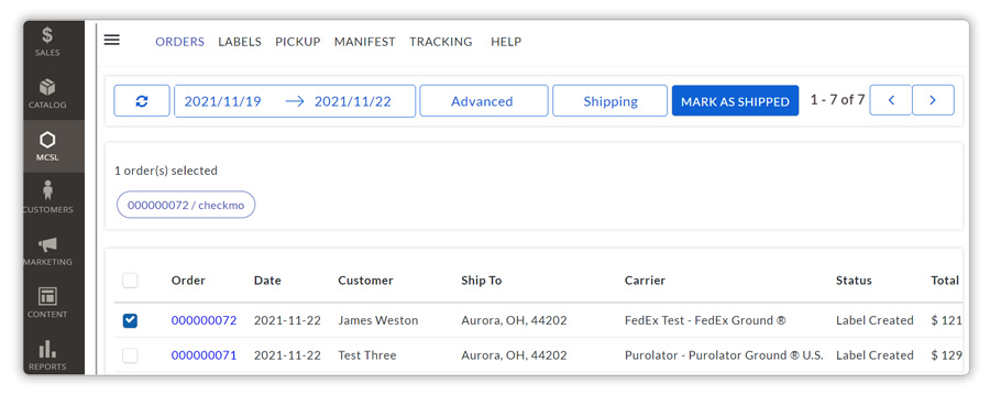 Fulfill orders and send Magento Order Completion Email to customers along with the tracking details 