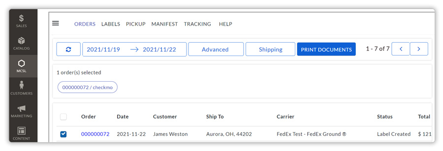 Print the shipping labels for your Magento order(s) 