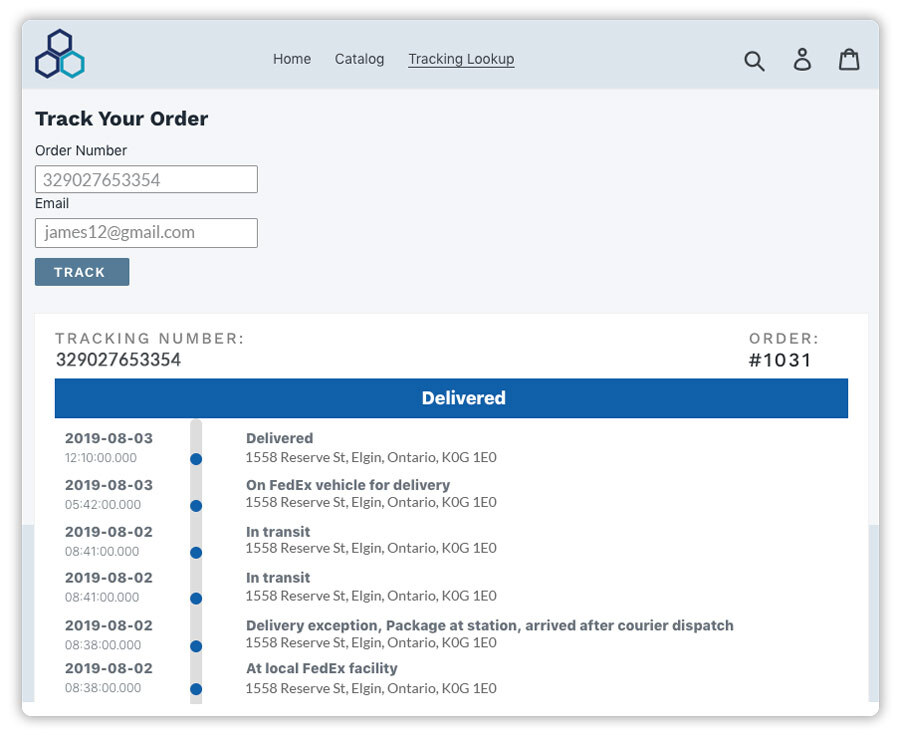 Tracking-on-Tracking-lookup-page