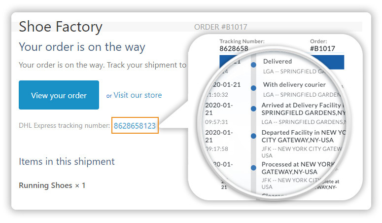 DHL Tracking App for Shopify