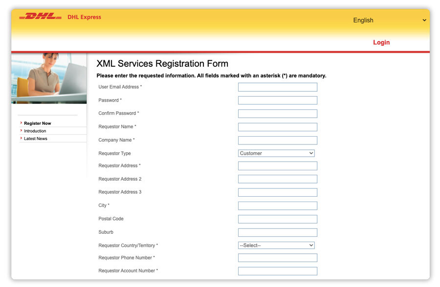 XML-Register-form