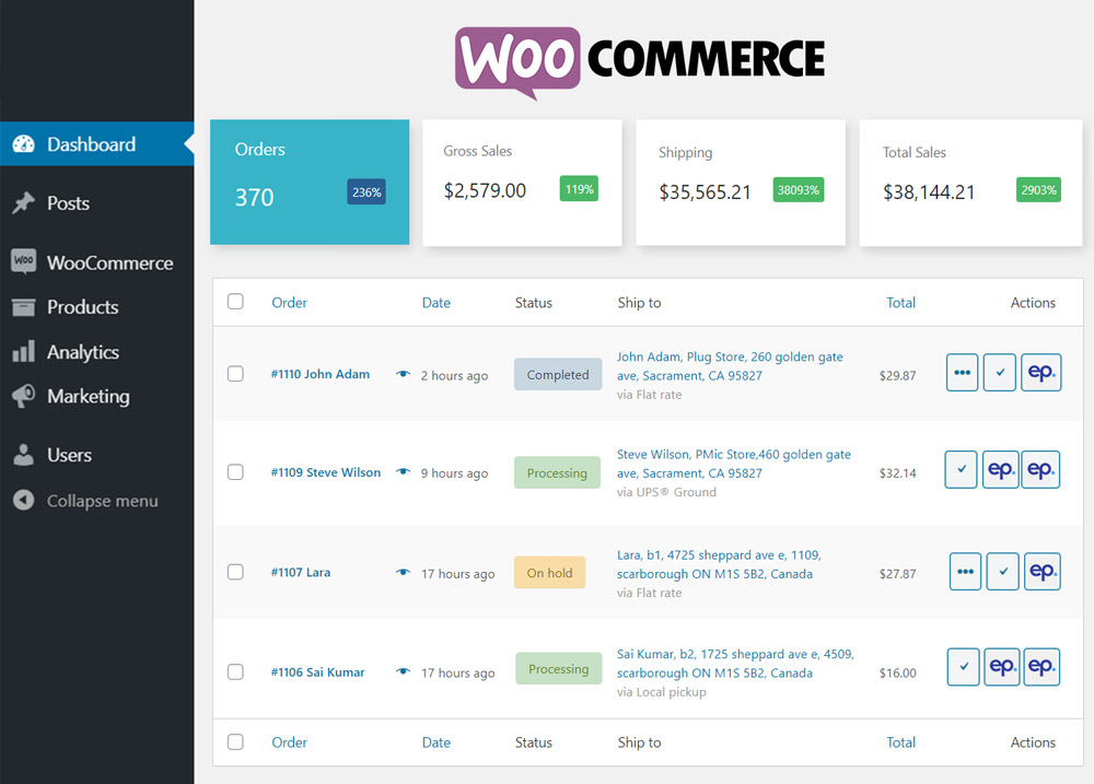 Woo-Dashboard