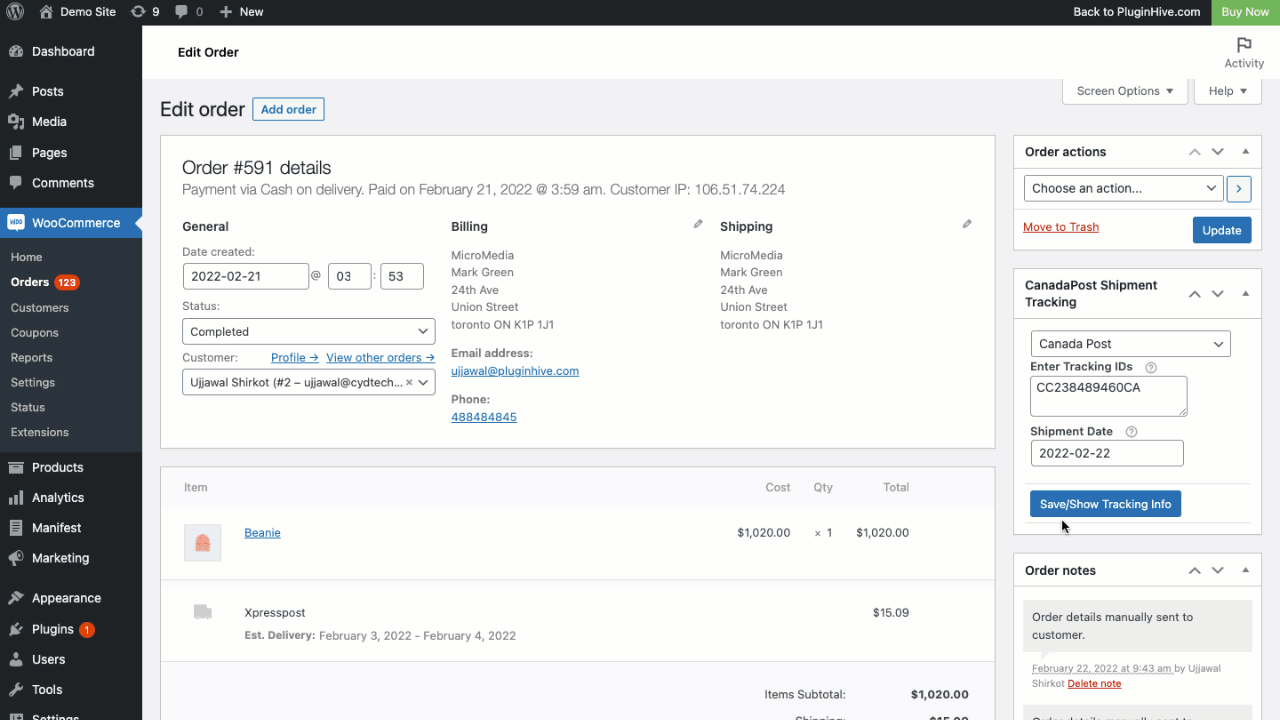 canada post shipment tracking