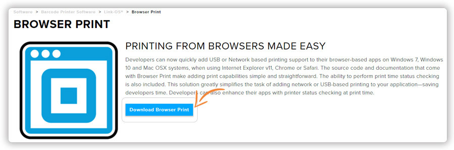 Zebra Browser Print