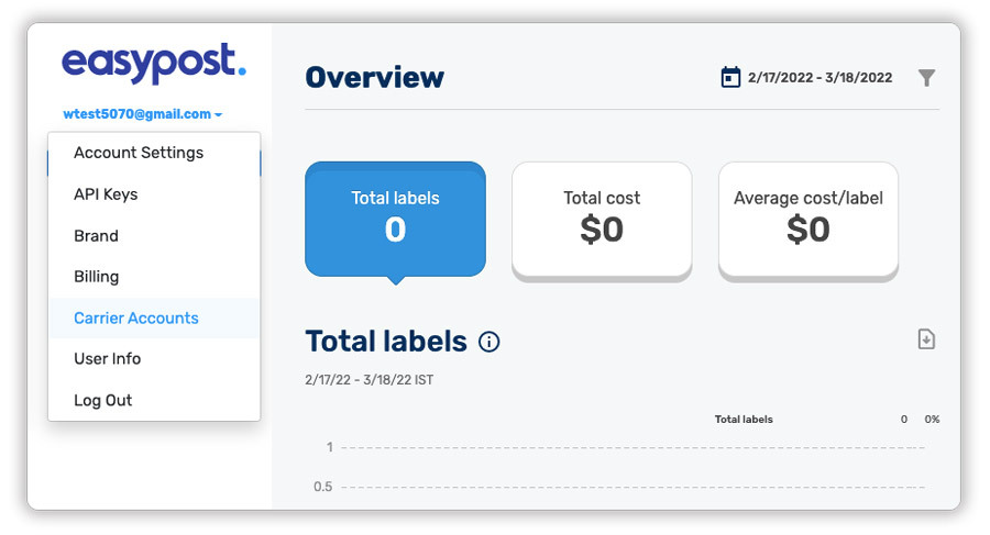 add-carrier-to-easypost-dashboard