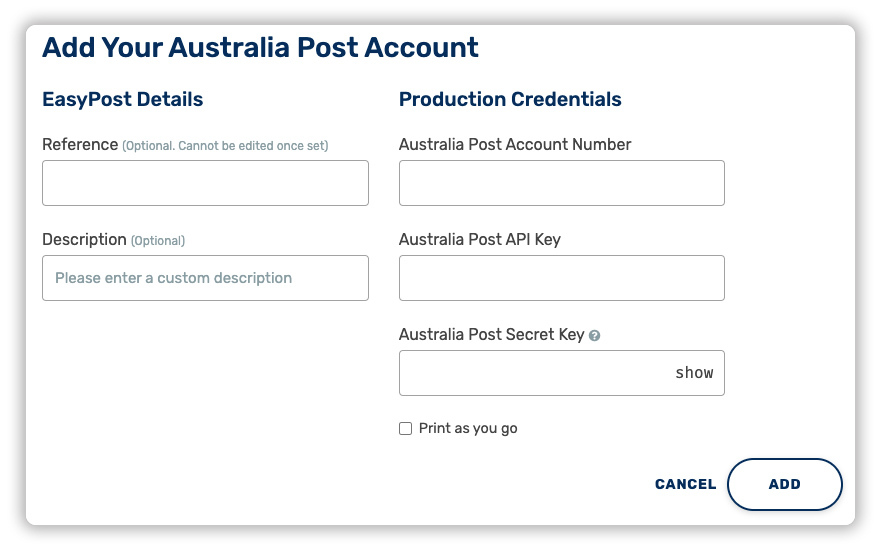 Getting Started With Australia Post – EasyPost Support