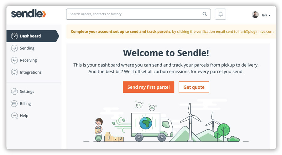 sendle account signup