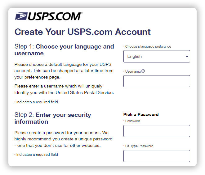 Create USPS Account