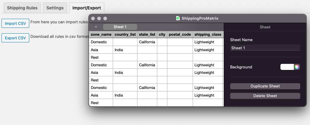 import export shipping rules