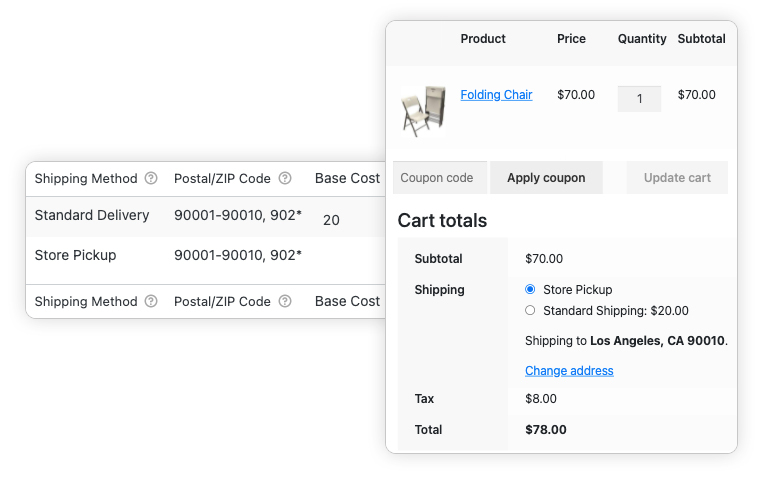 postal code based shipping