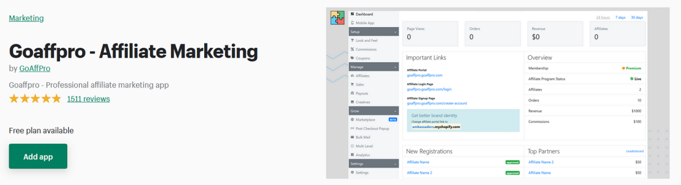 goaffpro-best-free-shopify-appps