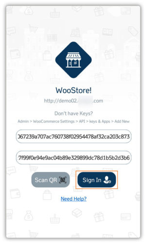 woocommerce mobile app login
