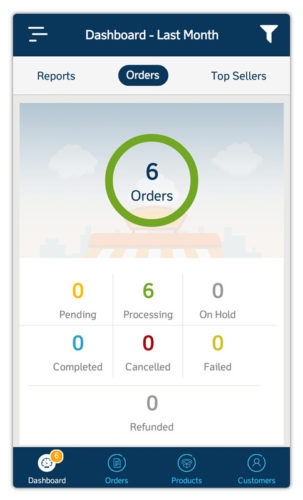 woocommerce mobile app order management dashboard
