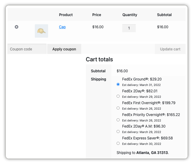 Shipping cost inclusive of taxes