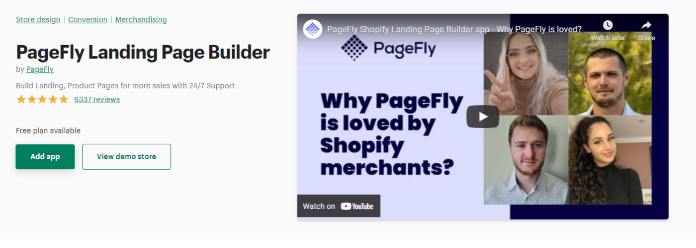 PageFly-best-free-shopify-apps