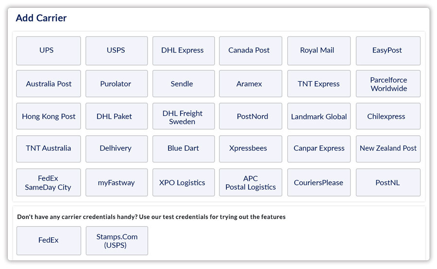 shipping carriers