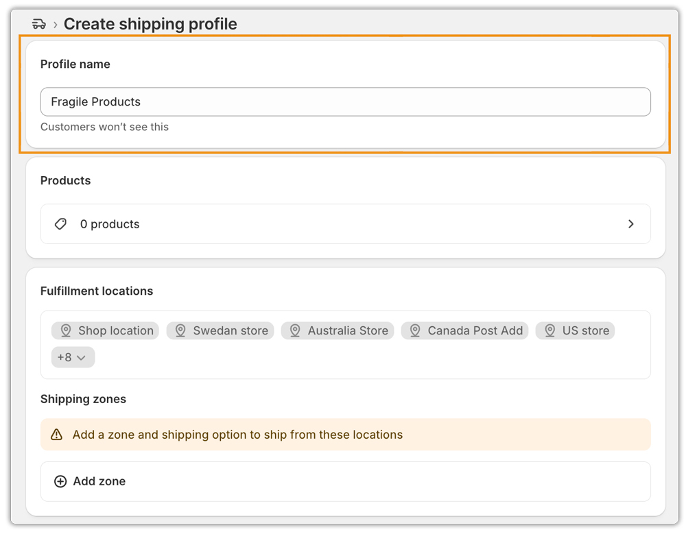 add name to custom profile