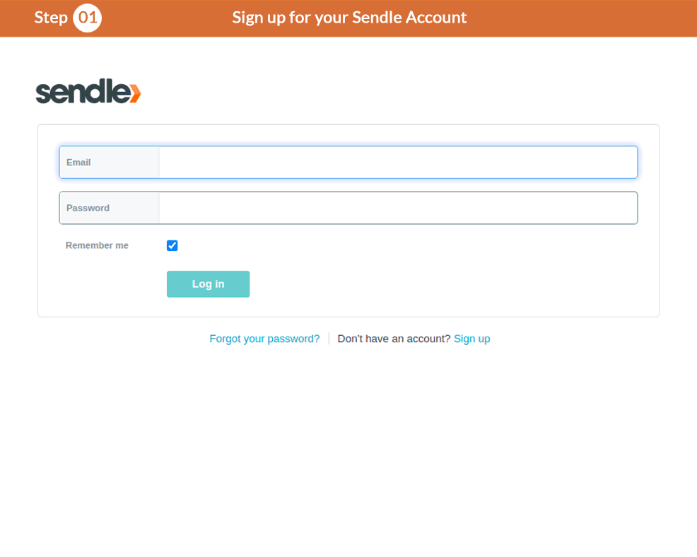 Sendle account registration