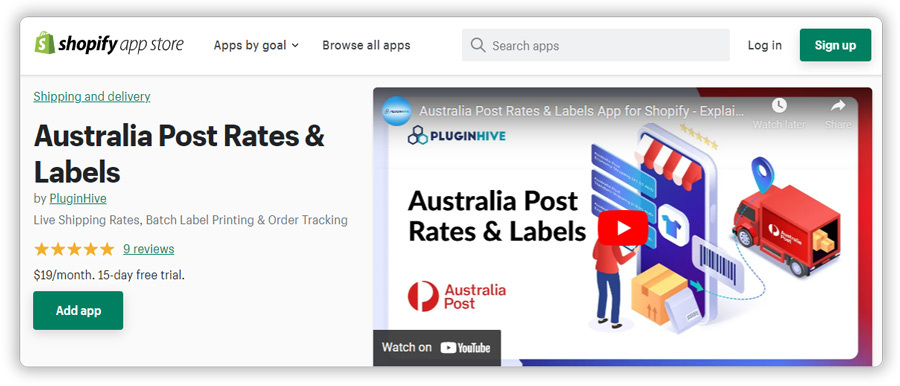 australia post rates & labels