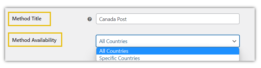 Method availability