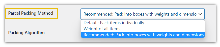 Parcel Packing Method