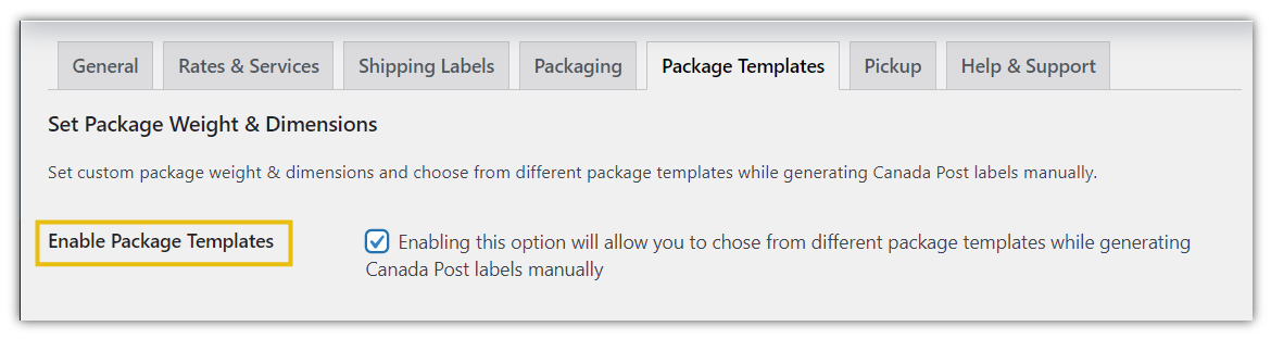 Package Templates