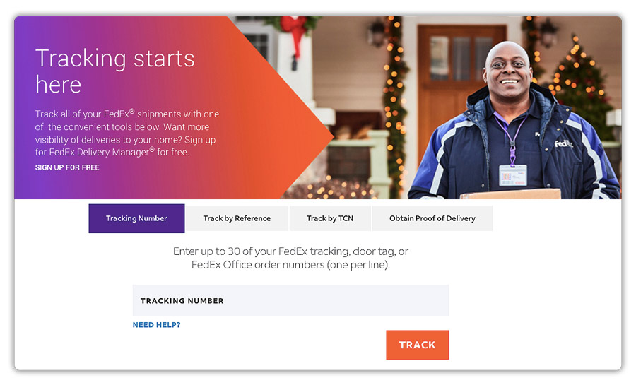 FedEx Tracking status window