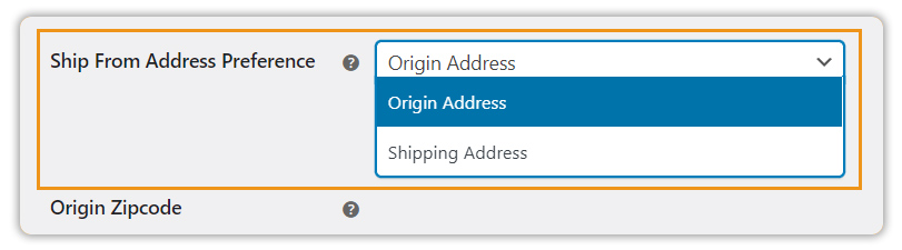 Ship From Address Preference