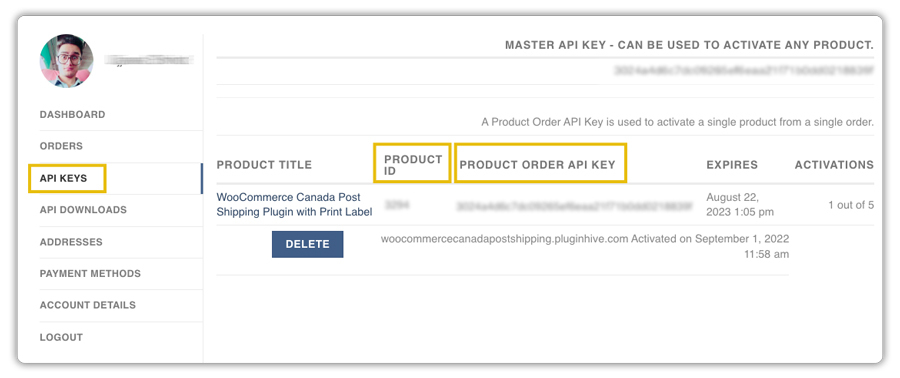 Product order key