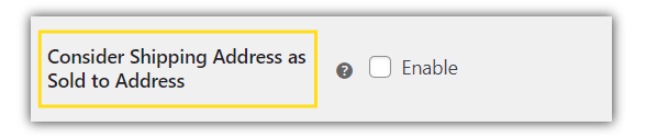 Consider Shipping Address as sold to address