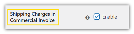 Shipping Charges in Commercial Invoice