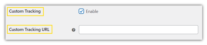 Custom Tracking and URL