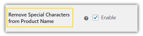 Remove Special Characters from Product Name