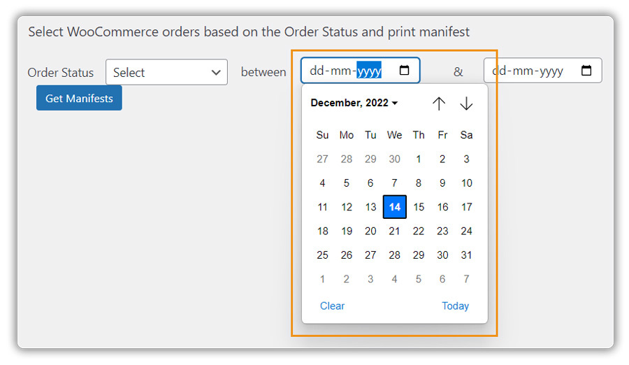 Calender in Manifest