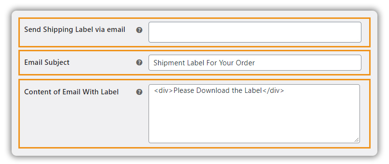 Shipping Label via email