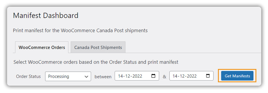 Manifest Dashboard