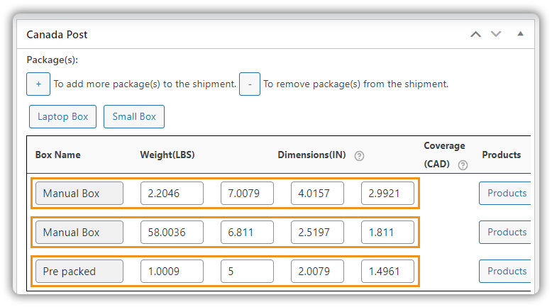 Multiple packages