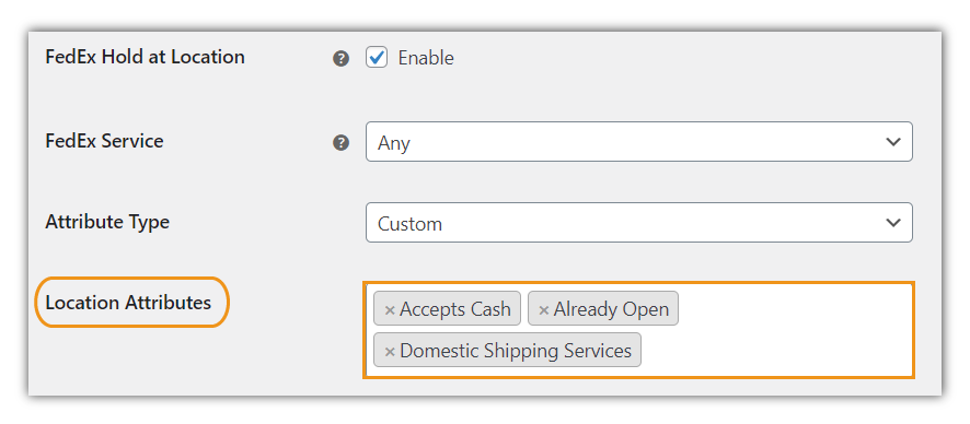 enable fedex hold at location