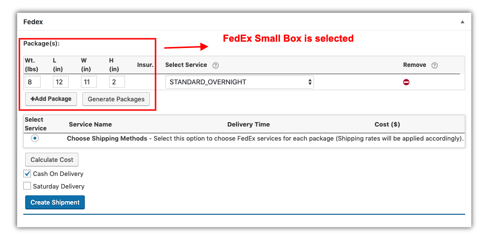 fedex small box