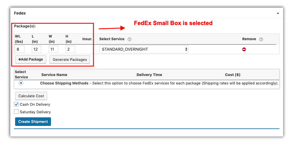 fedex small box