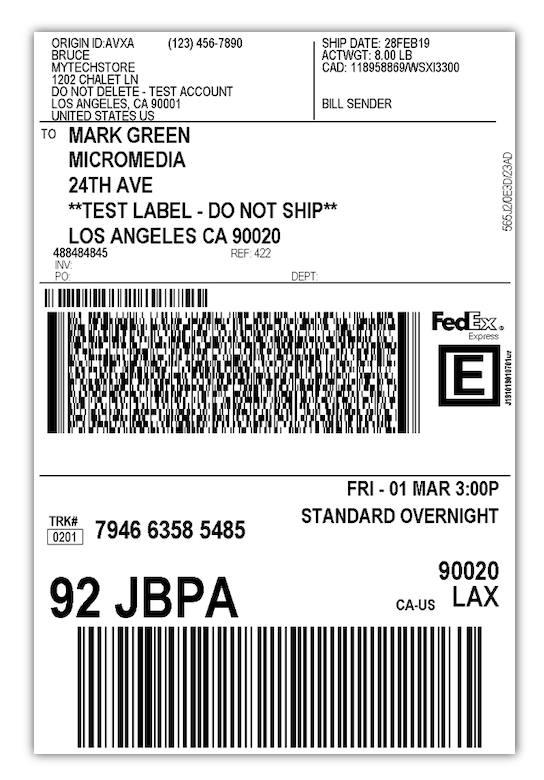 fedex onerate shipping label