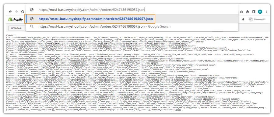 json flat rate code