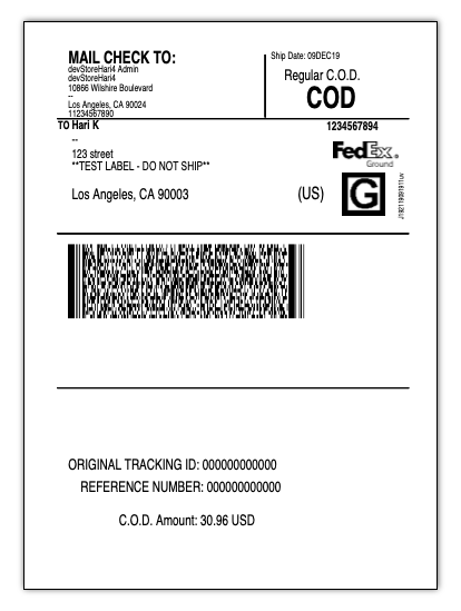 fedex cod label