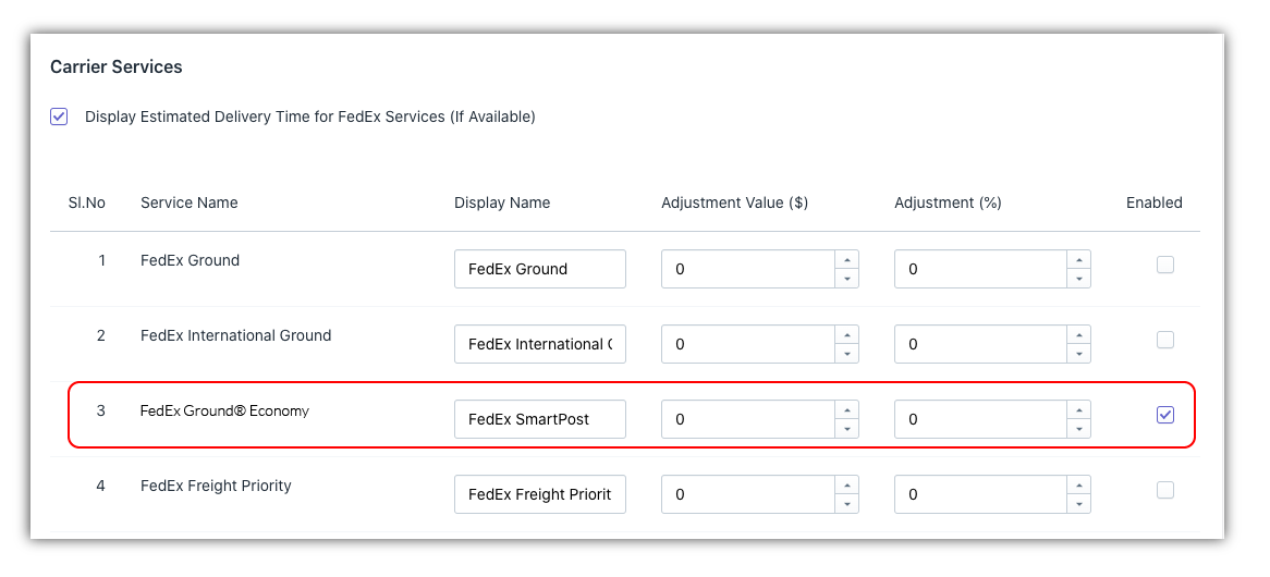 enable fedex ground economy